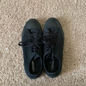 Low Top All Back Converse Size 8